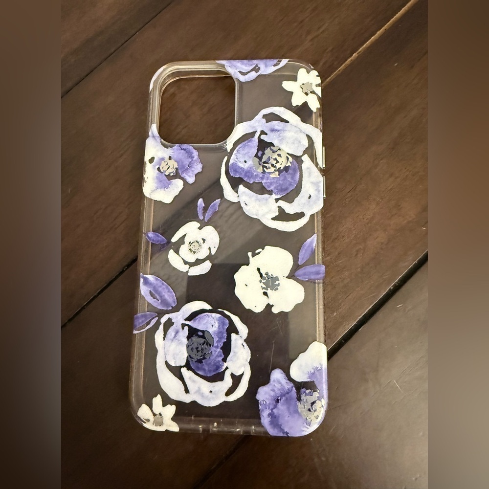 Apple Floral Phone Case - Purple and White iPhone 13 Pro Max
